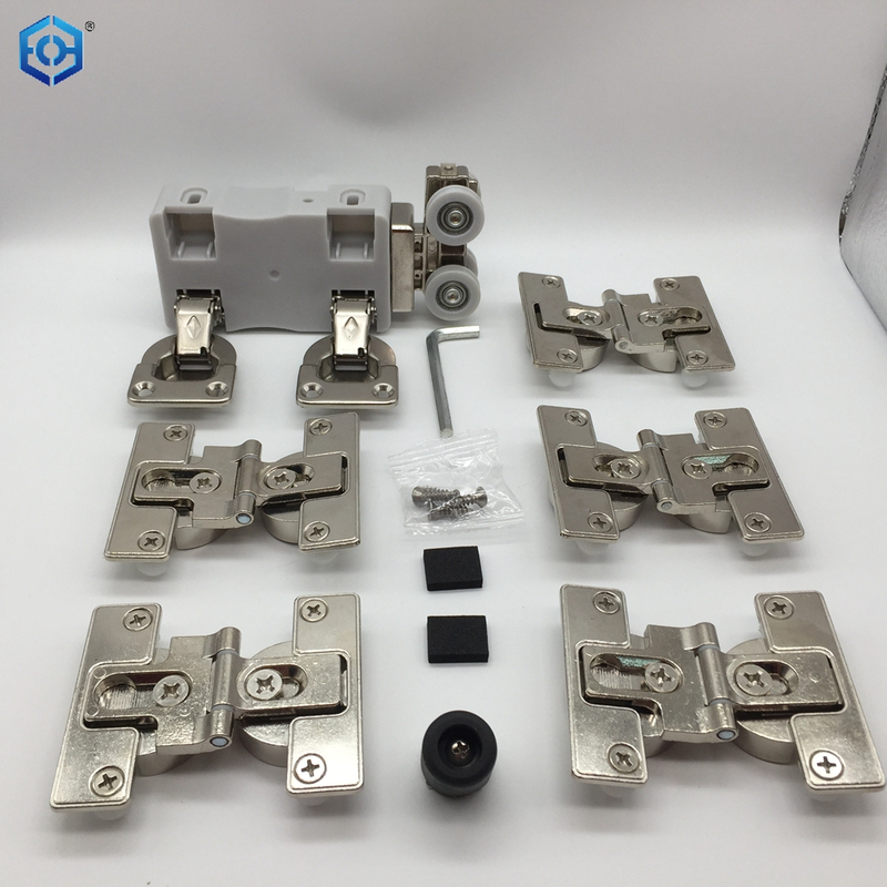 Top Hung Track for Walk in Closet Folding Doors Sliding Door Roller And Track Kit for Cabinets Bottom Track Free Sliding Door Hardware