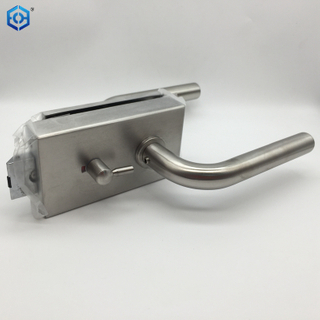 Silver Stainless Steel Frameless Glass Door Lock with Indicator Privacy Function 