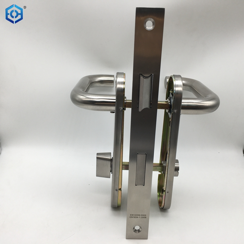 Straight Lever Thumb Lock Bathroom Door Handle Lock with Indicator