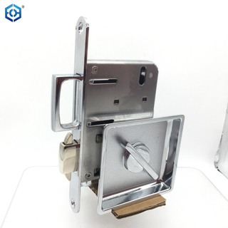 Golden And Chrome Zinc Alloy Large Panel Sliding Door Lock with Double Hook