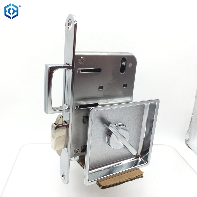 Golden And Chrome Zinc Alloy Large Panel Sliding Door Lock with Double Hook