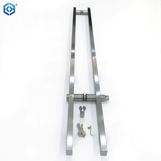 Silver Stainless Steel Square Tube Locking Ladder Pulls for Glass Doors