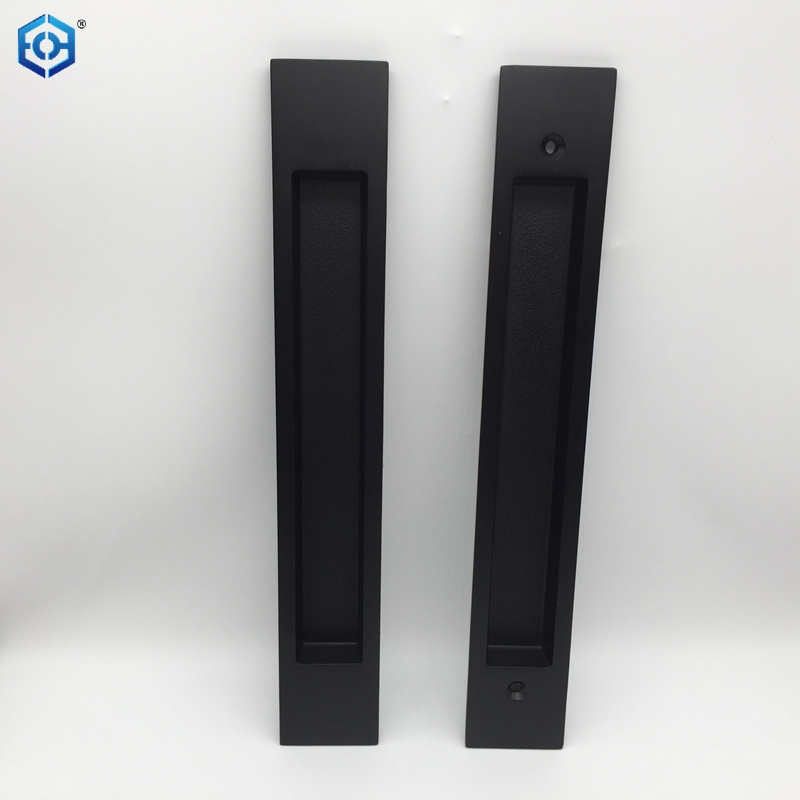 Black Zinc Alloy Long Sliding Concealed Door Flush Pull Handle