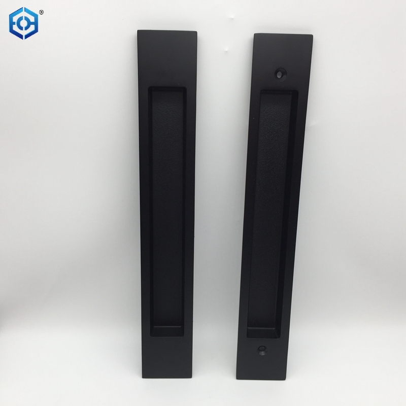 Black Zinc Alloy Long Sliding Concealed Door Flush Pull Handle