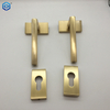 New Design Golden Solid Brass Door Handle with Scroll Lever on Latch Backplate