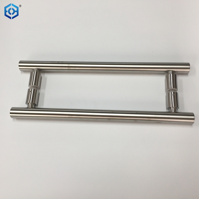 Durable Stainless Steel Glass Push Pull OEM Customized Round Pipe H Shape Glass Door Handle