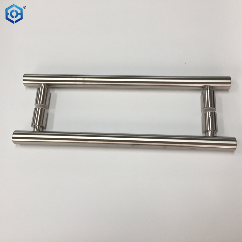 Durable Stainless Steel Glass Push Pull OEM Customized Round Pipe H Shape Glass Door Handle
