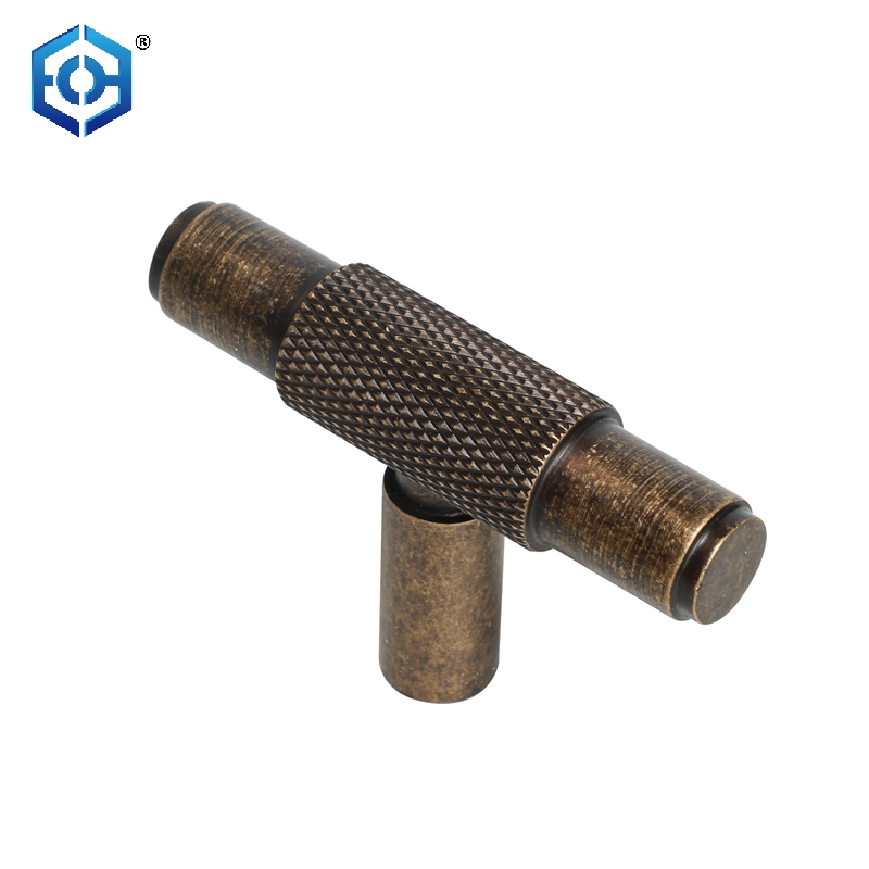 OEM 2020 Newest Zinc Alloy And Leather Brown Knurled Furniture Handles for Cupboard Kitchen Door