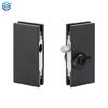 Black Stainless Steel Glass Door Patch Lock With American Style Cylinder