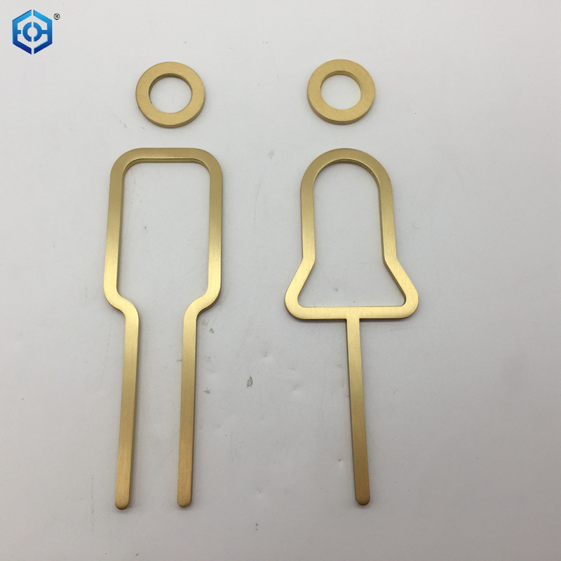 Brass Toilet Line Sign Plate Modern Matt Metal Washroom Sign Restroom Toilet