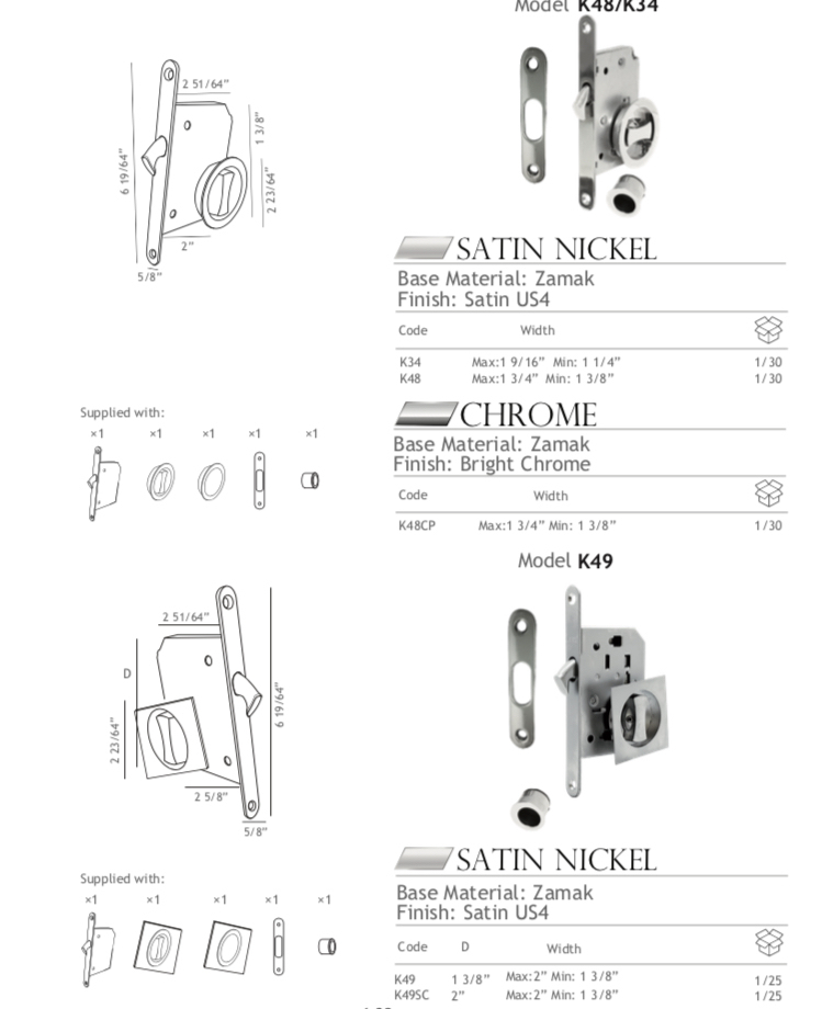 Zinc Alloy Satin Nickel Sliding Door Lock - Buy Sliding Door Lock