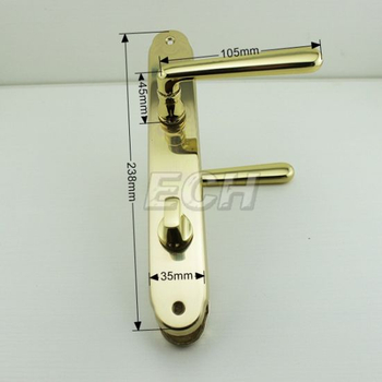 Gold Brass Front Door Handle with Panel (CS006)