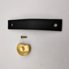 Cabinet Leather Handle Brass Pull for Kitchen Cabinet