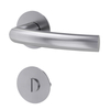 Round Shape Satin Stainless Steel Lever Door Handle Magnetic Function
