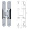 3d Adjustable Invisible Hinge Heavy Duty Zinc Alloy 180 Degree Concealed Door Hinges