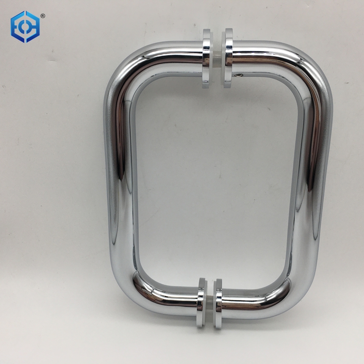 Brushed Nickel Brass Tubular Back-to-Back 3/4" Diameter Shower Door Pull Handles