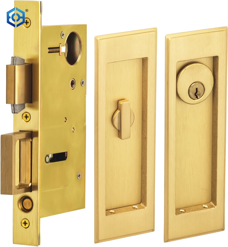 square pocket door lock