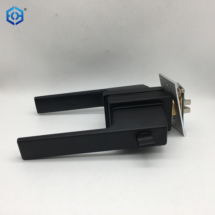 black glass door lock