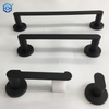 Matte Black Bath Accessories Set Wall Mount Includes Towel Bar Toilet Paper Holder