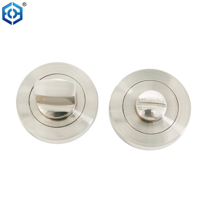 Brushed Electroplated Nickel effect Zinc alloy Round Thumbturn