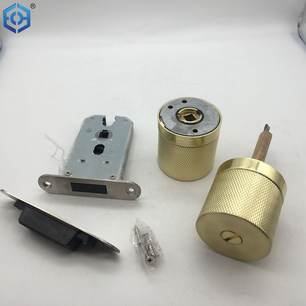 Golden Zinc Alloy Privacy Magnetic Door Knob Lock No Power