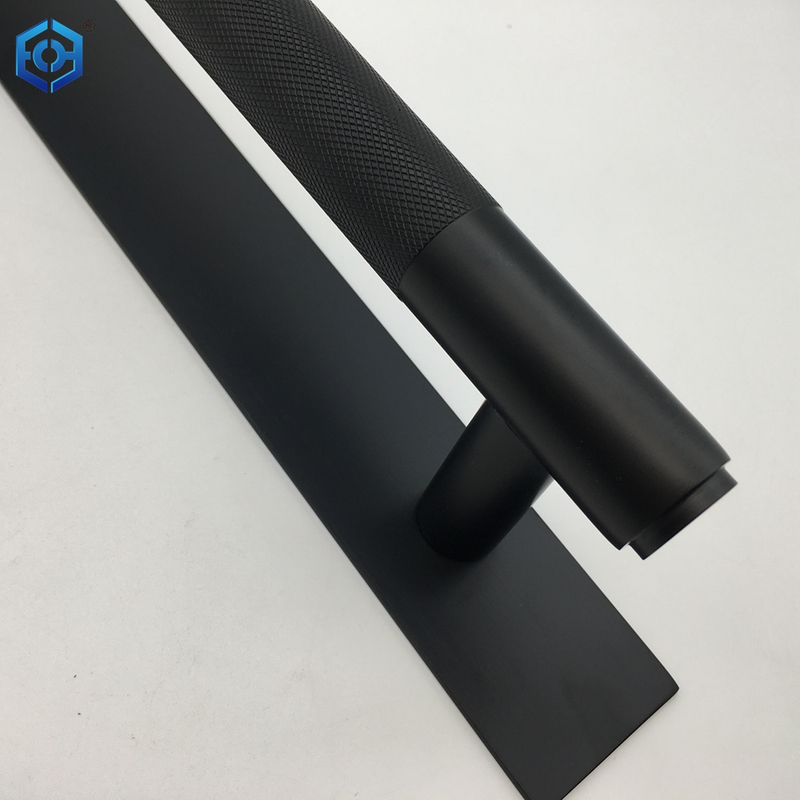 Black Stainless Steel Knurled Pull Handles On Backplate