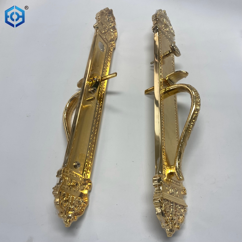 polished brass entry door handleset