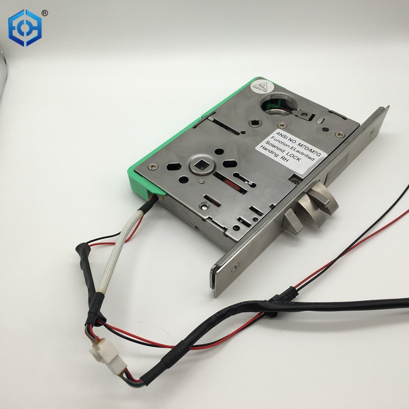 American Style Satin Nickel Stainless Steel Electrified Solenoid Mortise Lock