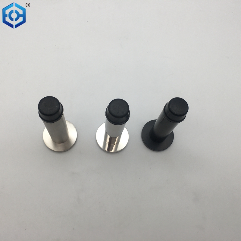 Stainless Steel Door Stops Wall Mounted Fittings With Rubber Buffer