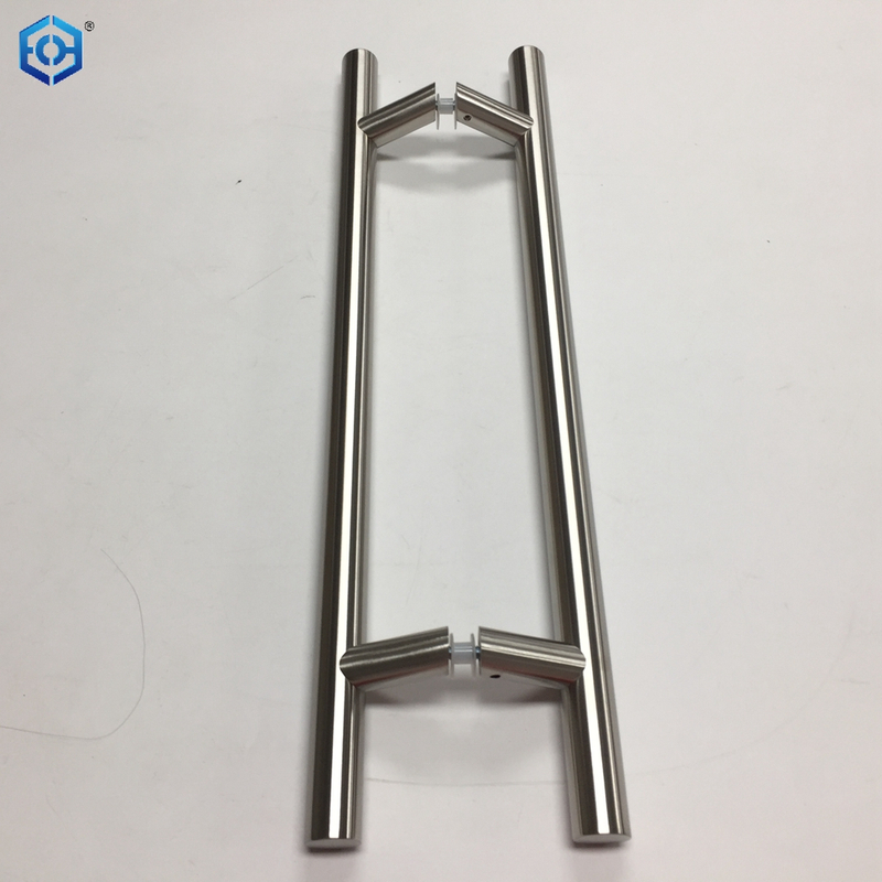Solid Standoffs Heavy-Duty Commercial Grade-304 Stainless Steel Push Pull Door Handle Barn Door Pull Handle Glass Pulls Matte Black Finish