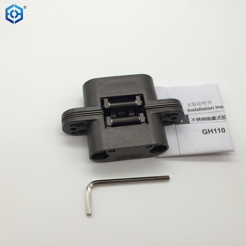 Modern 3D Adjustable Soft Closing Stainless Steel Gray Concealed Door Hinge for Wood Doors 100kg Capacity 180 Opening Angle 2mm