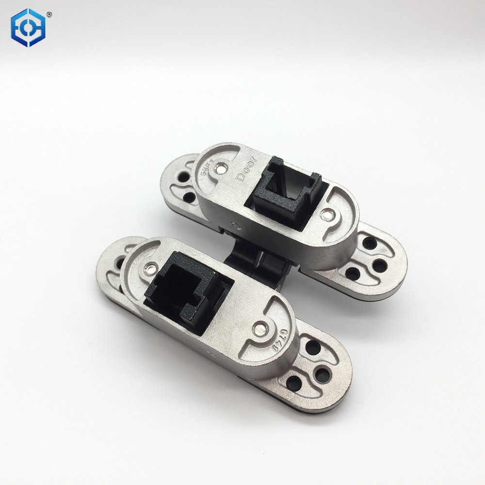 Modern Soft Close 40mm Thickness Silver Stainless Steel 3D Adjustable 180 Degree Hidden Door Hinges 