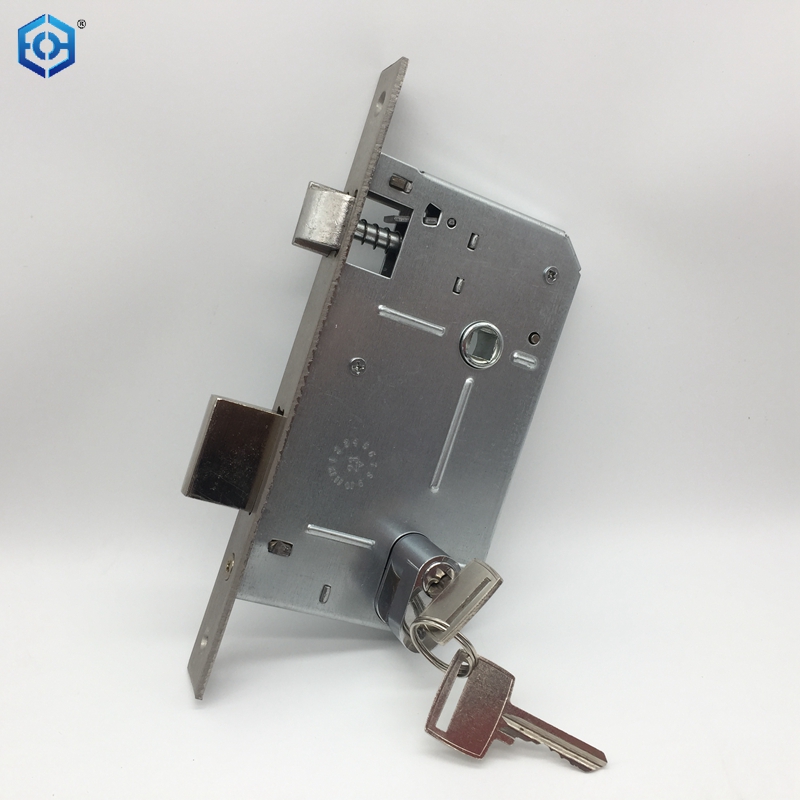 Cerraduras De Seguridad De Alta Prestación Silver Mortise Lock for Wooden Doors Backset 55mm Axes 72mm with Oval Lock Cylinder