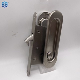 Stainless Steel Unique Bargains Sliding Door Lock Invisible Recessed Handle Latch Door Hardware Lock 