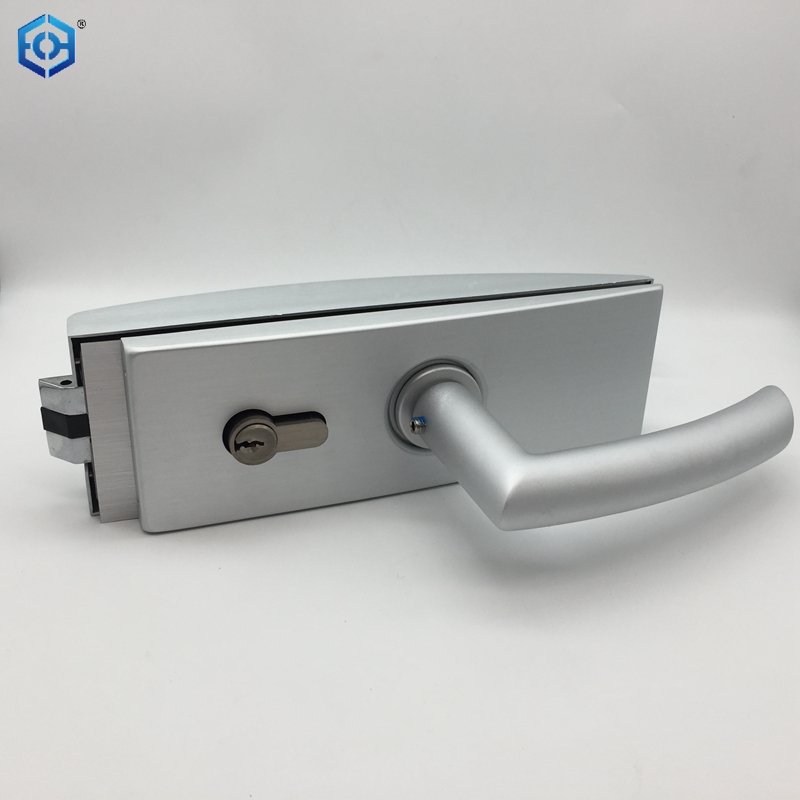 8-12mm Glass Door Lock with Wooden Frame Cylinder & Keys for Steel & Aluminum