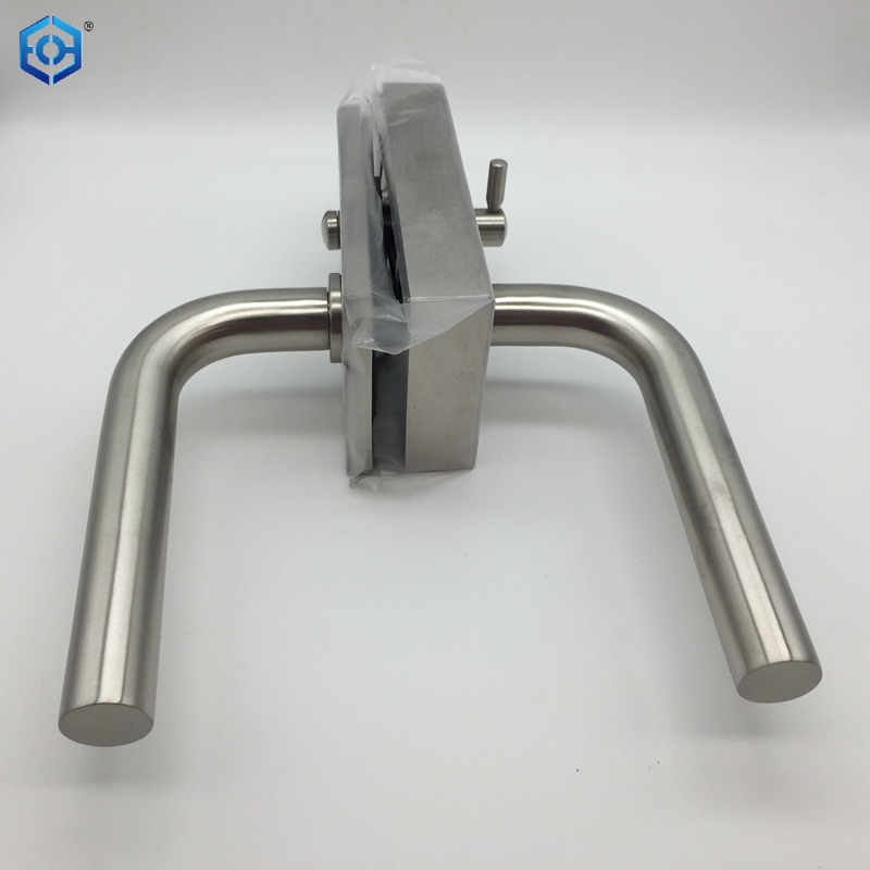 Silver Stainless Steel Frameless Glass Door Lock with Indicator Privacy Function 