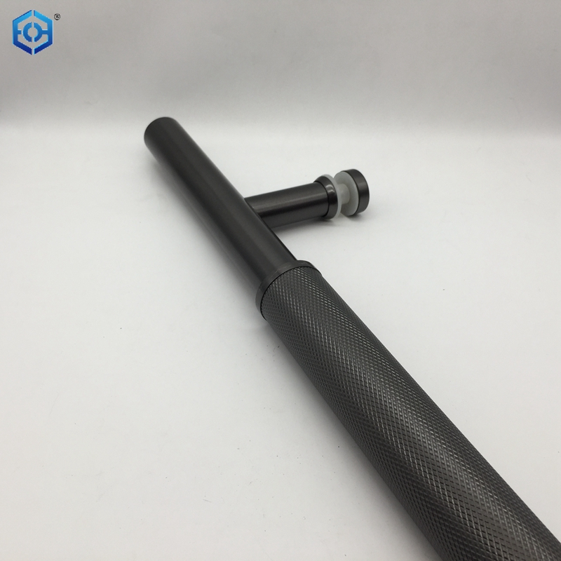 Grey Stainless Steel Knurled T Bar Single Single Glass Door Pull Handle