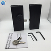 Black Stainless Steel Glass Door Patch Lock With American Style Cylinder