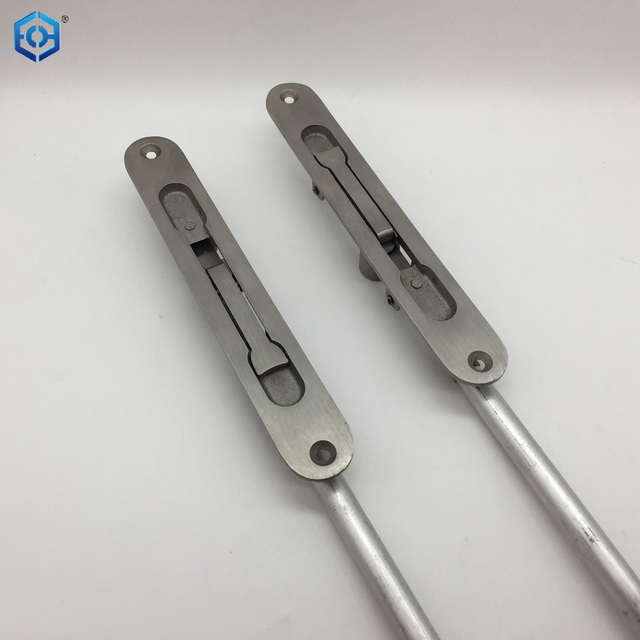Silver Stainless Steel Concealed Heavy Duty Slide Bolt Lock with Aluminum Rod