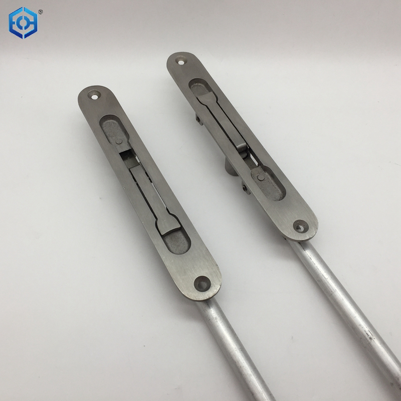 Silver Stainless Steel Concealed Heavy Duty Slide Bolt Lock with Aluminum Rod