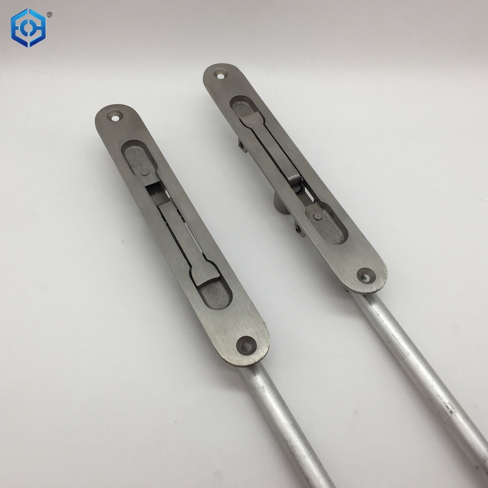 Silver Stainless Steel Concealed Heavy Duty Slide Bolt Lock with Aluminum Rod