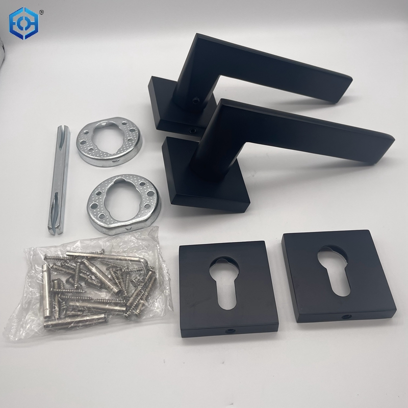 New Design Black Matt Aluminum Universal Modern Interior Door Handles 