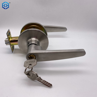 Silver Stainless Steel Door Lever Lock with 3 Keys for Home Bedroom Kitchen Office Door 