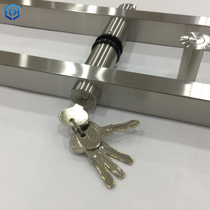 Silver Stainless Steel Square Tube Locking Ladder Pulls for Glass Doors