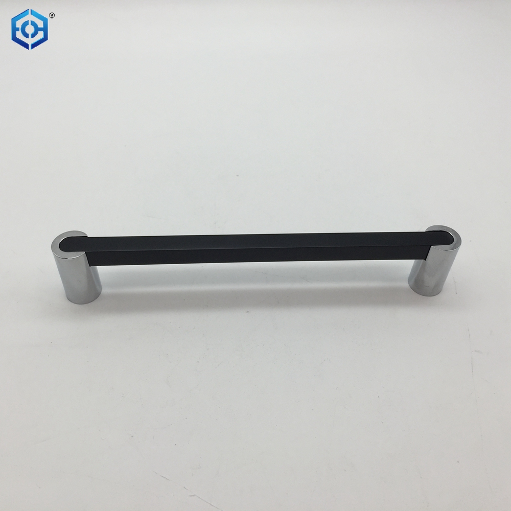 Square Black And Chrome Brass Cabinet Handle Kitchen Drawer Pulls