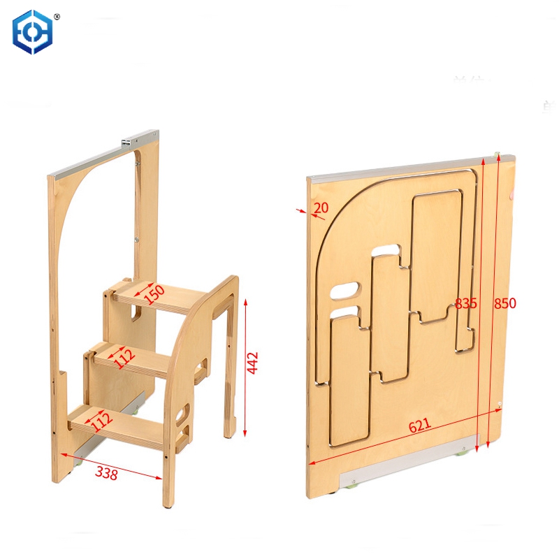 Kitchen Narrow Slot Hidden Folding Ladder Stool Kitchen Heightening Two-step Ladder Left And Right