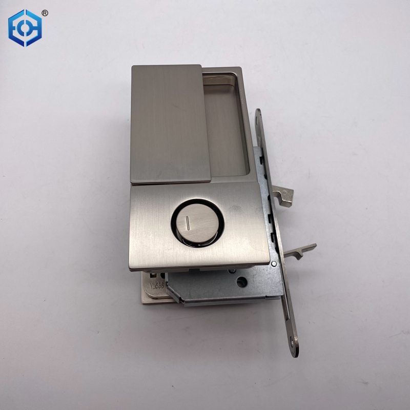 New Handleless Flat Lock Modern Bedroom Door Handle Silent Push Pull Satin Nickel Invisible Sliding Door Lock