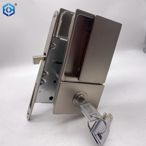New Handleless Flat Lock Modern Bedroom Door Handle Silent Push Pull Satin Nickel Invisible Sliding Door Lock