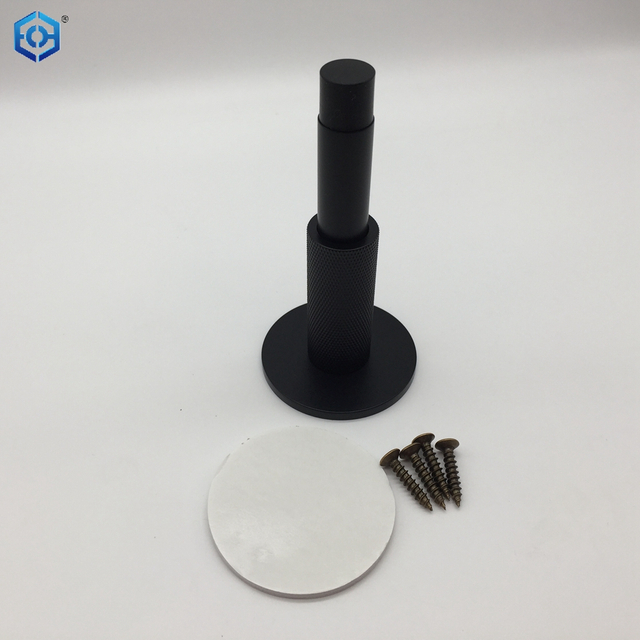 3m Adhesive No Drilling Heavy Duty Floor And Wall Mount Brass Knurled Door Stopper