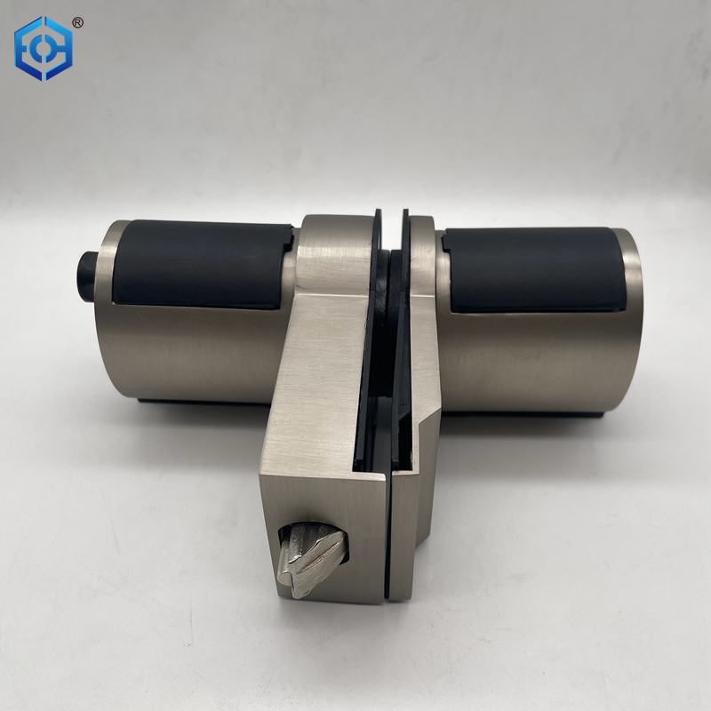Satin Nickel Zinc Alloy Door Knob with Lock for Frameless Glass Door